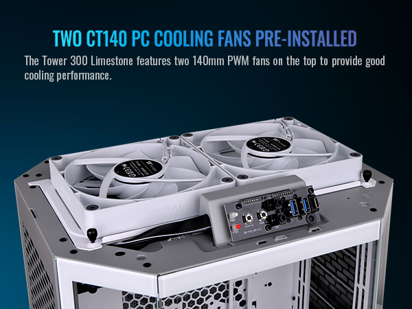Tower 300 Snow Micro-ATX Case; 2x140mm CT Fan Included; Support Up to
